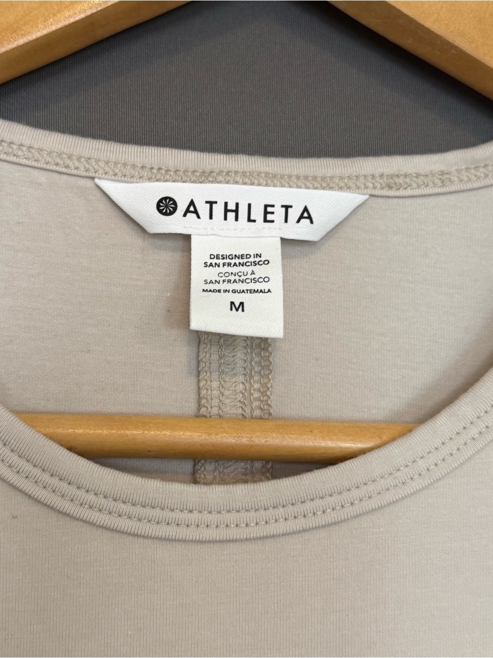 Athleta Seasoft Tee Dress Bone Beige TENCEL Athleisure Modal Dress Medium - Picture 5 of 9